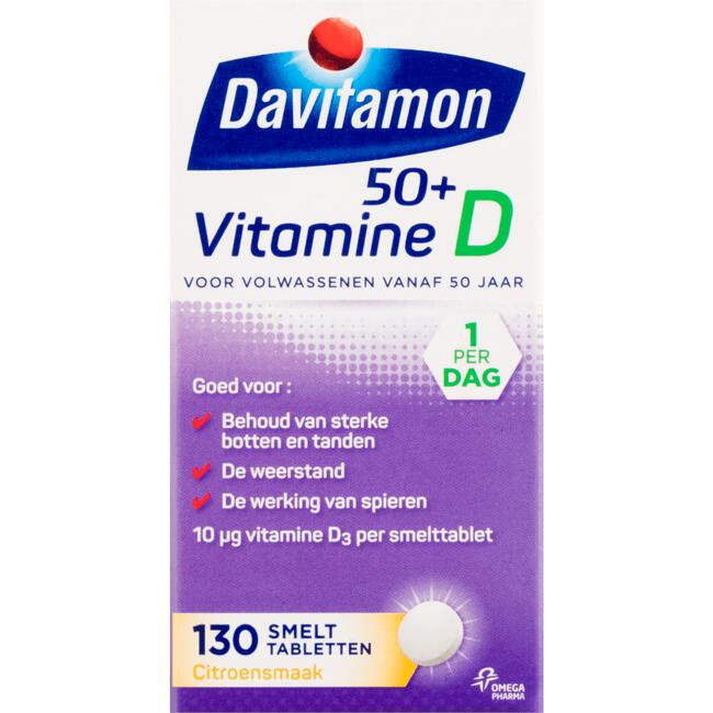 Davitamon Vitamine D 50+ Smelttabletten Citroensmaak