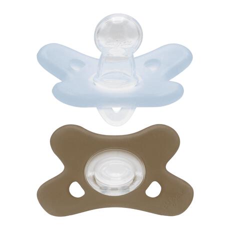 Difrax Fopspeen Natural 0-6 Maanden Lichtblauw/Beige BPA-vrij