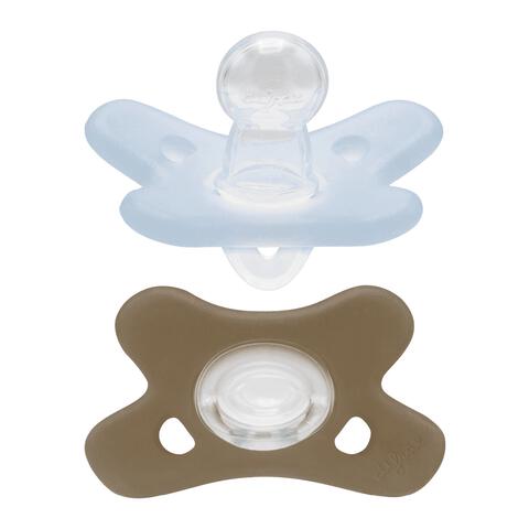 Difrax Fopspeen Natural 0-6 Maanden Lichtblauw/Beige BPA-vrij