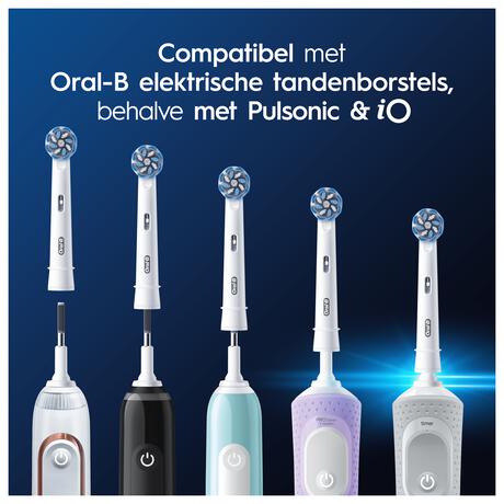 Oral-B Sensitive Clean Opzetborstels Wit 4 Stuks