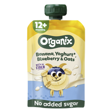 Organix Bio Nutri Fiber Banaan Yoghurt Bosbes Haver 12+ Maanden 100 gram