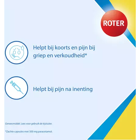 Roter Paracetamol Liquid Capsules 500 MG Tabletten 20 stuks 