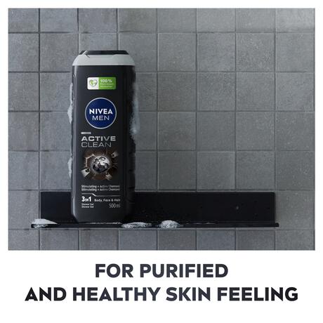NIVEA MEN Active Clean Douchegel & Shampoo 3-In-1 Formule 500 ML
