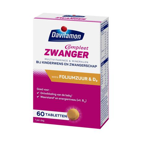 Davitamon Compleet Zwanger met Extra Foliumzuur en Vitamine D3 60 Tabletten