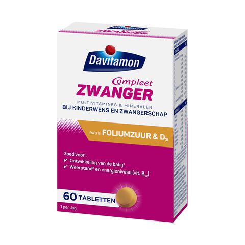Davitamon Compleet Zwanger met Extra Foliumzuur en Vitamine D3 60 Tabletten