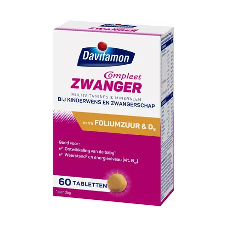 Compleet Zwanger met Extra Foliumzuur Vitamine D3 Tabletten 60 stuks