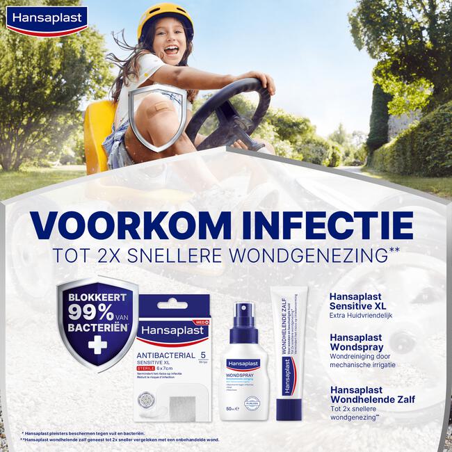 lezer Whirlpool Observeer Hansaplast Antibacterial XL Sensitive 5 EA | Etos