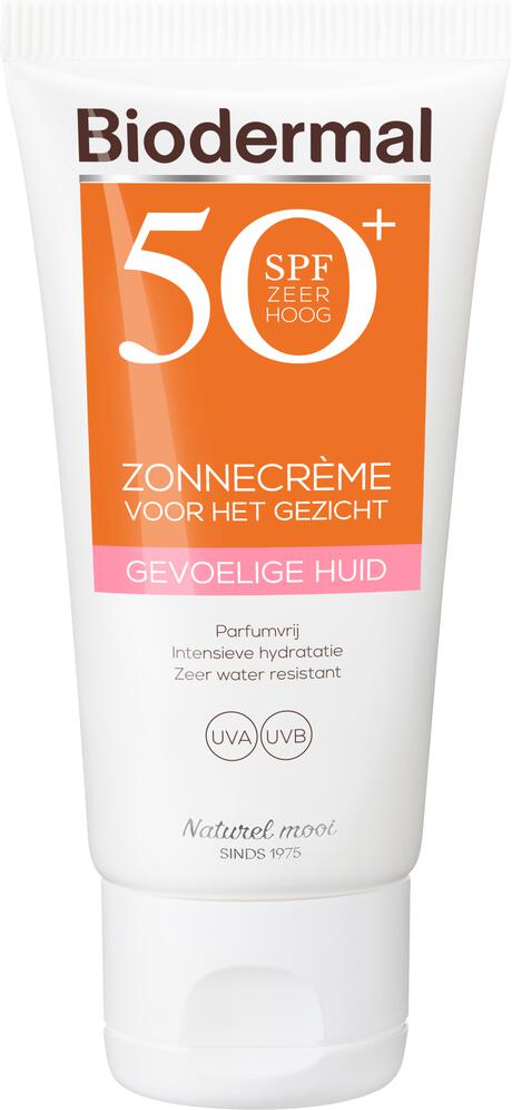 Biodermal Zonnecrème voor het Gezicht Gevoelige Huid SPF50+ 50 ML