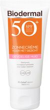 Biodermal Zonnecr&egrave;me voor het Gezicht Gevoelige Huid SPF50+ 50 ML
