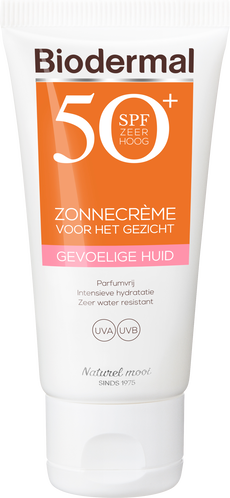 Biodermal Zonnecrème voor het Gezicht Gevoelige Huid SPF50+ 50 ML