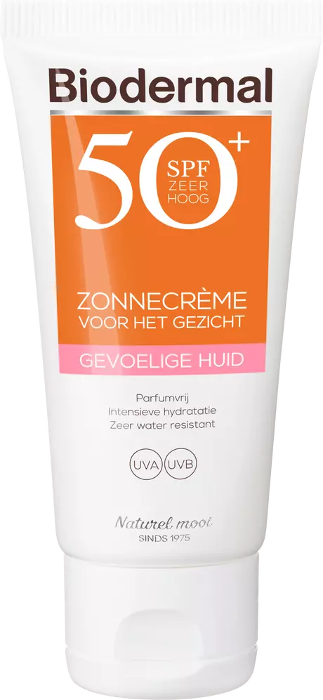 Biodermal Zonnecrème voor het Gezicht Gevoelige Huid SPF50+ 50 ML