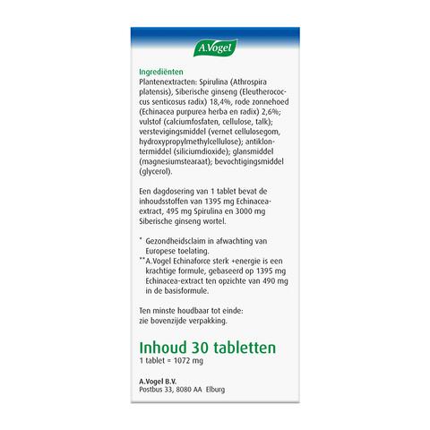 A.Vogel Echinaforce Sterk** Energie2*  Tabletten 30 stuks