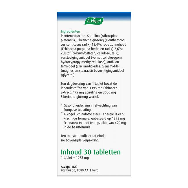 A.Vogel Echinaforce Sterk** Energie2*  Tabletten 30 stuks
