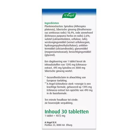 A.Vogel Echinaforce Sterk** Energie2*  Tabletten 30 stuks