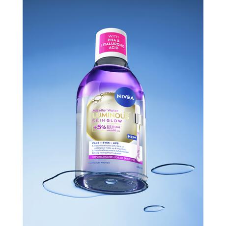 NIVEA Luminous630 Skin Glow Serum Infused Micellair Water 400 ML