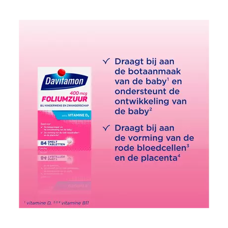 Davitamon Foliumzuur met Vitamine D3 Zwanger 30 stuks