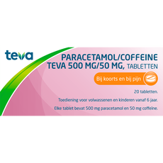 Teva Paracetamol/Coffeine PCH 500/50mg Tablet 20 stuks