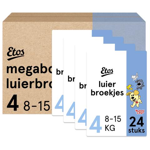Etos Woezel & Pip Luierbroekjes Maxi Maat 4 8-15 kg Megabox 4x24 stuks