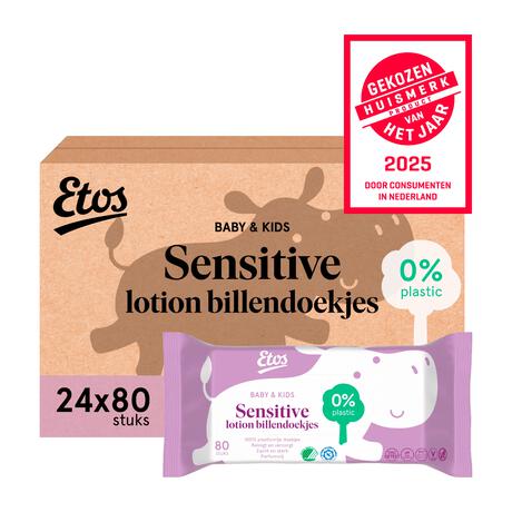 Etos Baby & Kids Sensitive Lotion Billendoekjes Megabox 24x80 Stuks