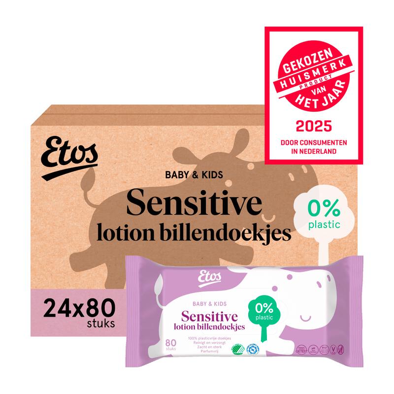 Etos Baby & Kids Sensitive Lotion Billendoekjes 24x80 stuks
