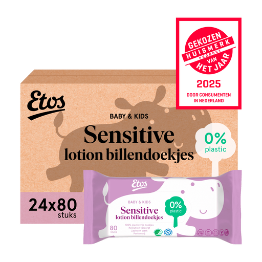 Etos Baby & Kids Sensitive Lotion Billendoekjes 24x80 stuks