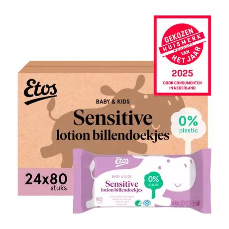 Etos Baby & Kids Sensitive Lotion Billendoekjes 24x80 stuks
