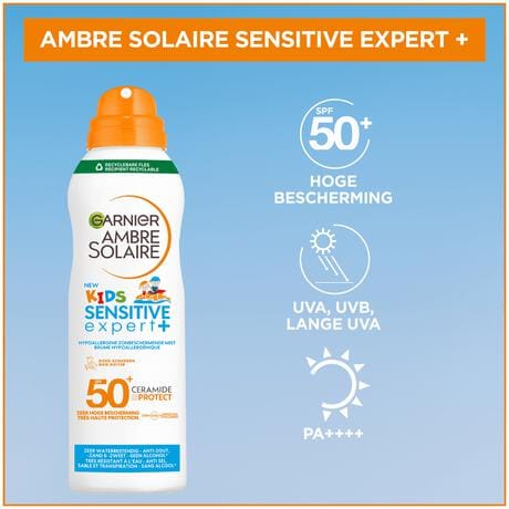 Garnier Ambre Solaire Kids Sensitive Expert Hypoallergene Zonbeschermende Mist SPF50 150 ML
