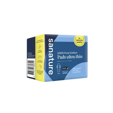 Sanature 100% Katoenen Maandverband Ultra Nacht 10 stuks