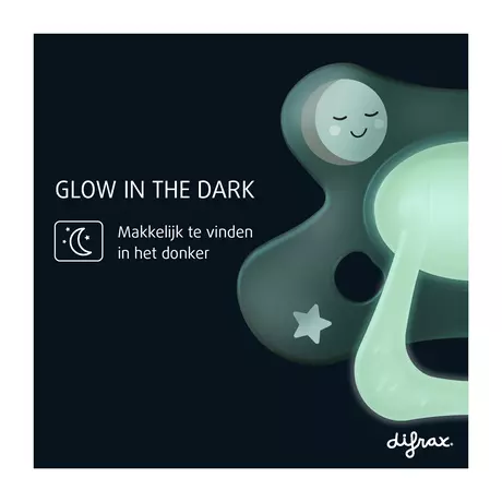 Difrax Fopspeen Natural 12M+ Glow In The Dark