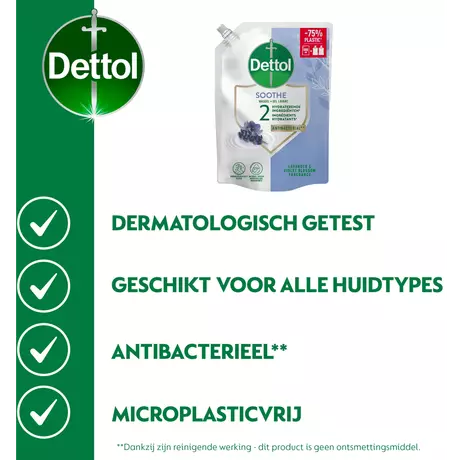 Dettol Soothe Lavendel Antibacteriële Handzeep Navulzak 500 ML