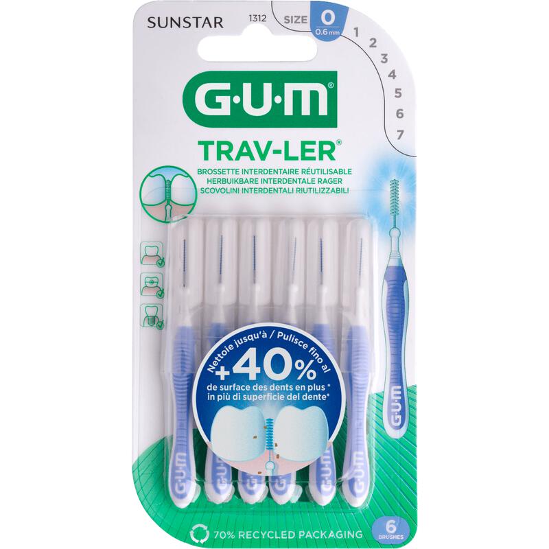 GUM® Trav-Ler Ragers Lavender 0,6 mm 6 stuks