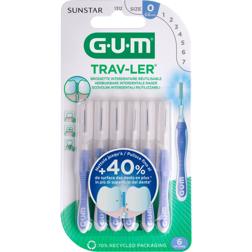 GUM® Trav-Ler Ragers Lavender 0,6 mm 6 stuks