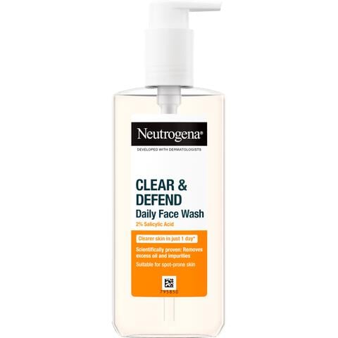 Neutrogena Clear & Defend Daily Face Wash Met 2% Salicylic Acid 200 ML
