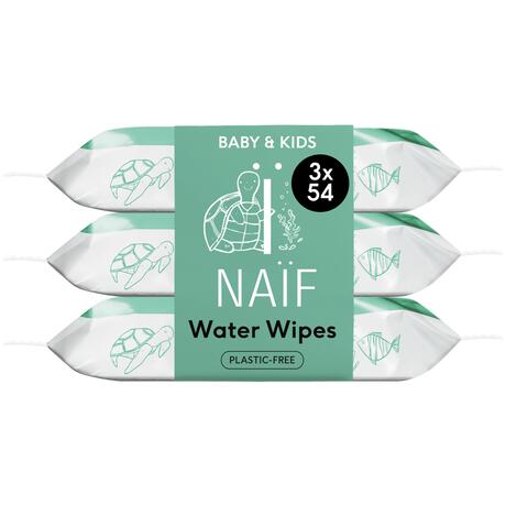 Naïf Plasticvrije Water Billendoekjes 3x54 stuks