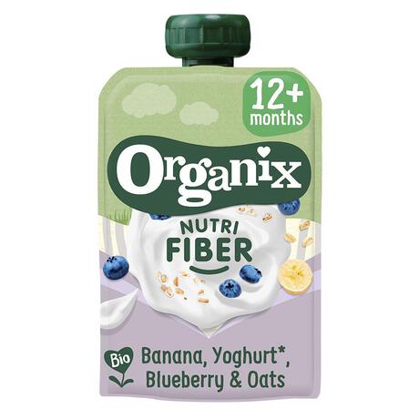 Organix Nutri Fiber Banaan, Yoghurt, Bosbes & Oats Bio 100GR