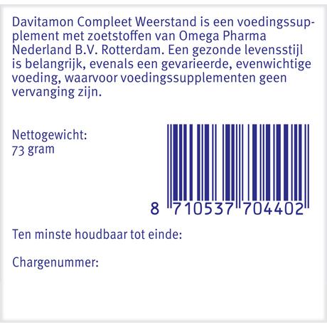 Davitamon Compleet Weerstand Met Vitamine C&D Multivitamine Bosvruchten 60 kauwtabl