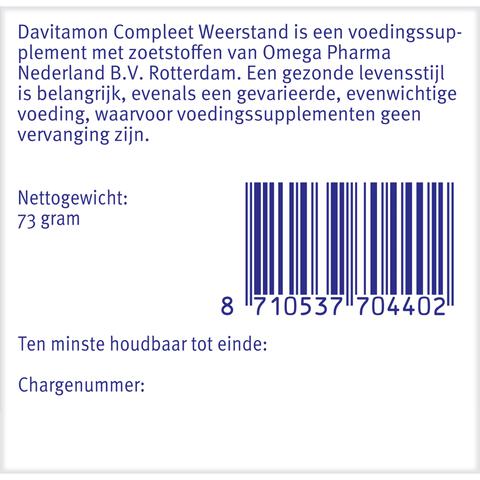 Davitamon Compleet Weerstand Met Vitamine C&D Multivitamine Bosvruchten 60 kauwtabl