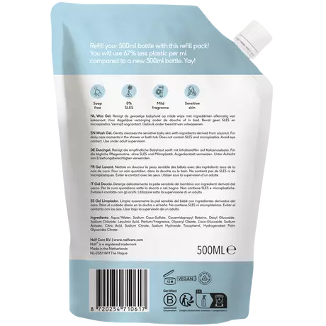 Naïf Baby & Kids Reinigende Wasgel Navulverpakking 500 ML