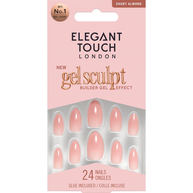 Elegant Touch Gel Sculpt Rose Latte Kunstnagels 24 stuks