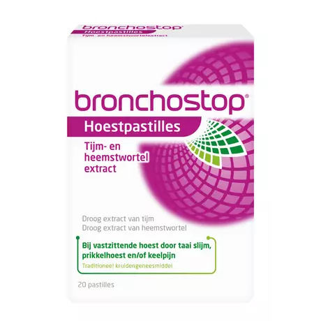 Bronchostop Vastzittende Hoest of Keelpijn Dragees 20 stuks
