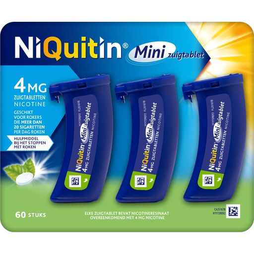 NiQuitin 4 MG Stoppen met Roken Mini Zuigtabletten 60 stuks