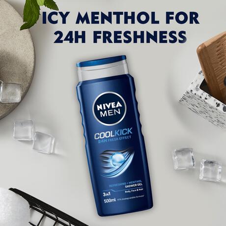 NIVEA MEN Cool Kick 3-in-1 Douchegel 500 ML