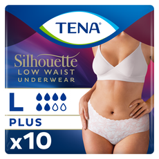 TENA Silhouette Plus Low Waist Wegwerpbroekjes Wit L 10 stuks