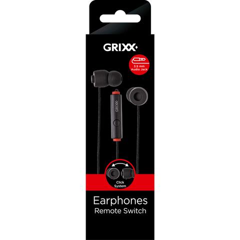 Grixx Headphone In-ear Mic Black