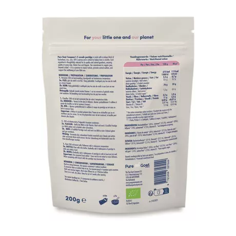 Pure Goat Bio Pap 5-Granen 6M+ 200 gram