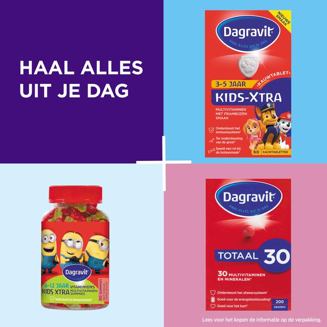 Dagravit Kids-Xtra 3-5 jaar 60 kauwtabletten