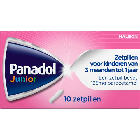 Panadol Junior Zetpillen 125 mg Paracetemol voor Kinderen van 3 maanden tot 1 jaar