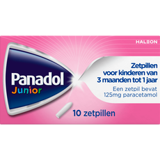 Panadol Junior Zetpillen 125 mg Paracetemol voor Kinderen van 3 maanden tot 1 jaar