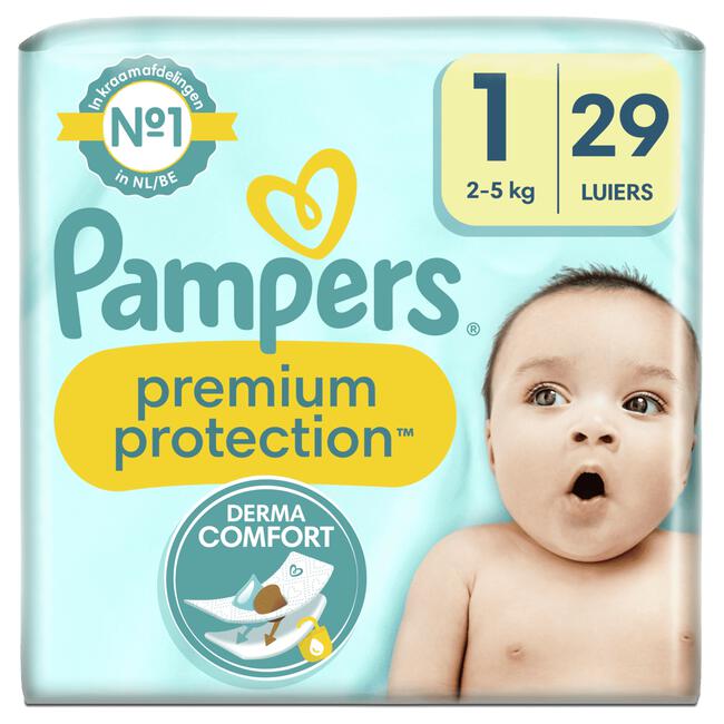 Afleiden condoom Bestrooi Pampers Premium Protection Luiers Maat 1 2-5 KG 29 Stuks 29 EA | Etos