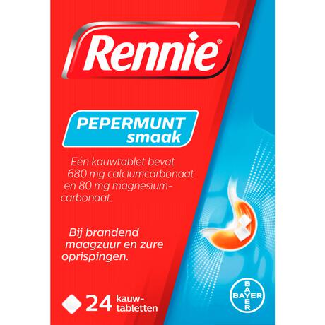 Rennie Pepermunt Kauwtabletten Bij Brandend Maagzuur 24 stuks